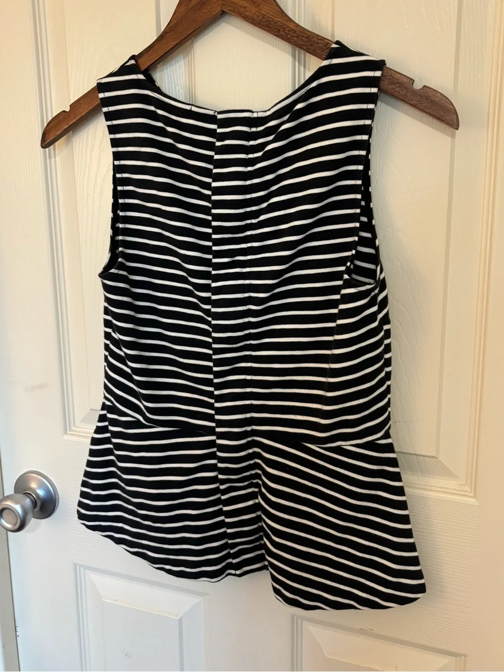 J.Crew Black White Stripe Sleeveless Romper XS Fall Workwear Layering